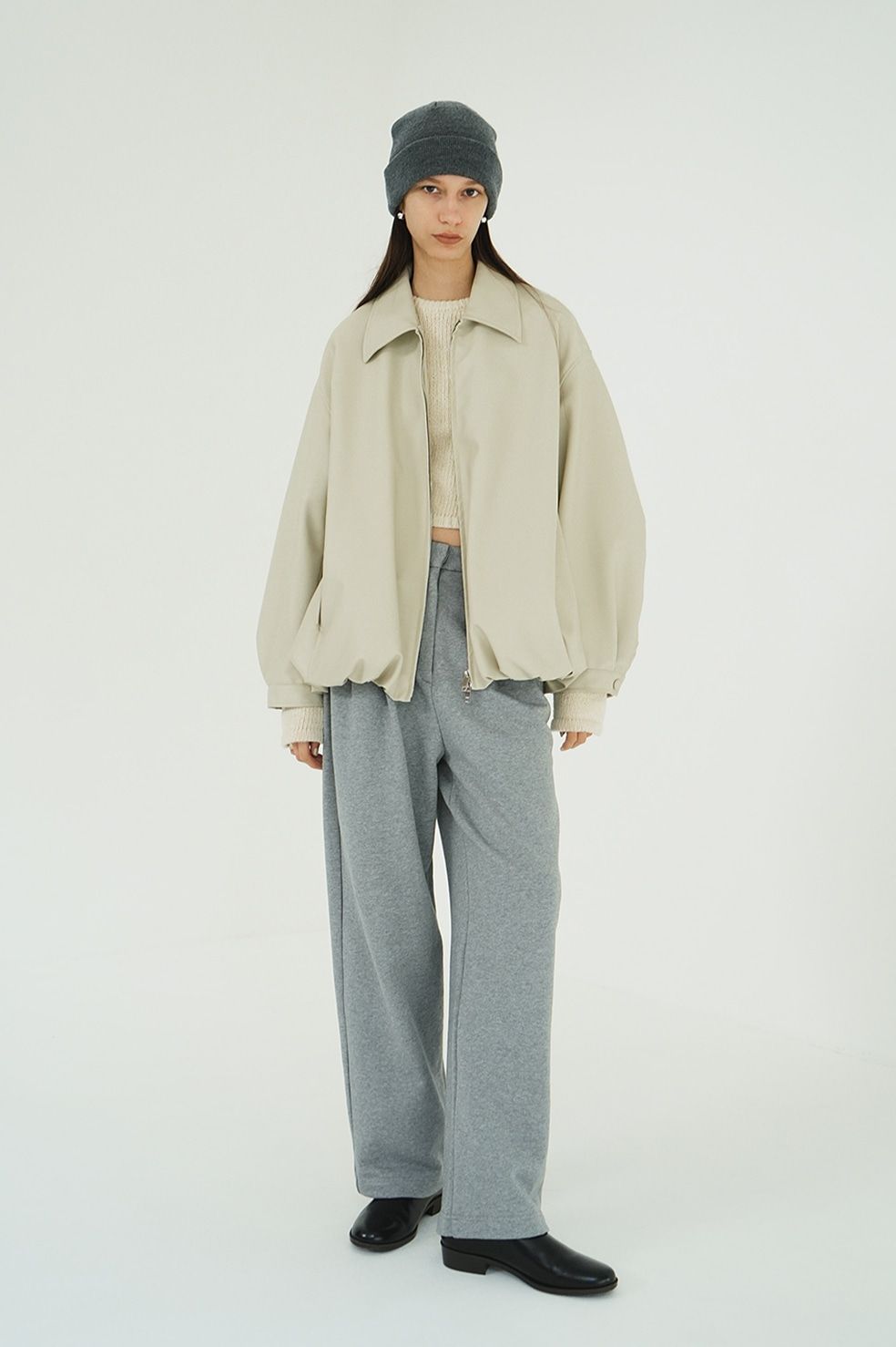 CLANE - フェイクレザーバルーンジャケット - FAKE LEATHER BALLOON