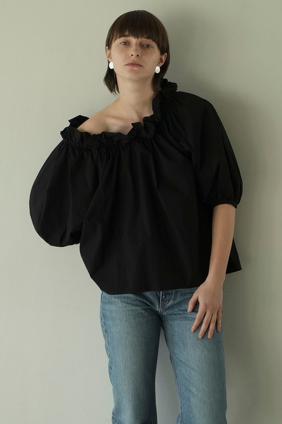 CLANE - パフネックトップス - 2WAY PUFF NECK TOPS - BLACK | ADDICT