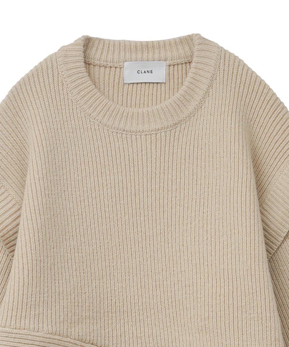 CLANE - 2WAY SLANT KNIT TOPS - スラントニットトップス - IVORY