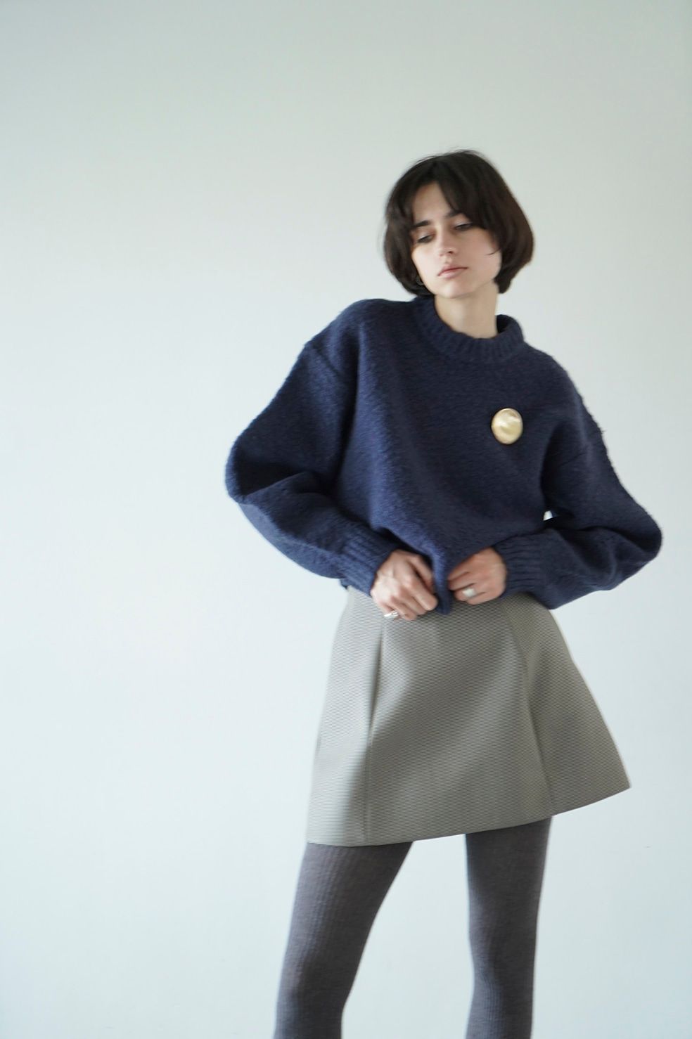 CLANE - ブローチ セット ソフトスラブ ニットトップス - BROOCH SET