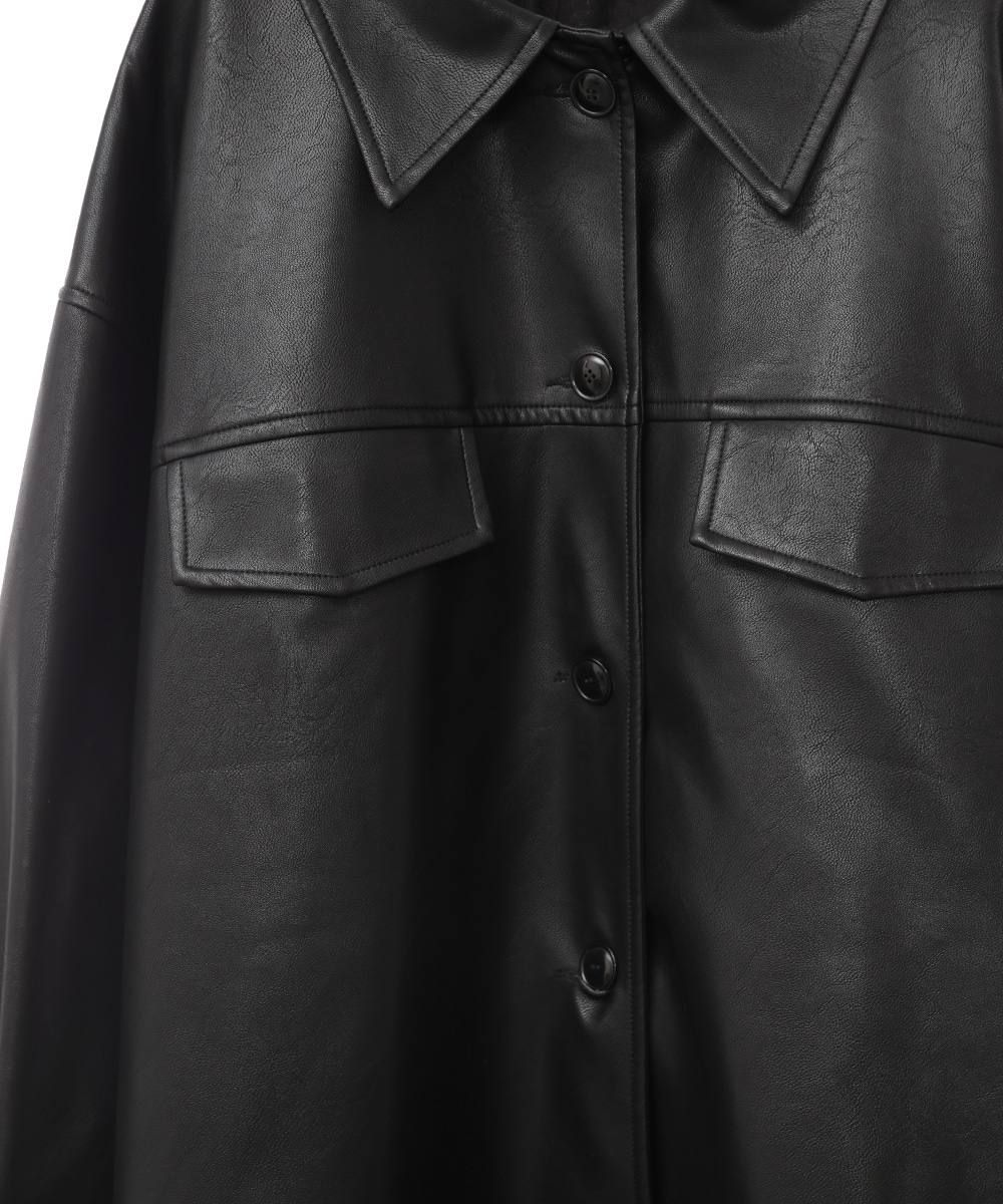 CLANE - フェイクレザーシャツブルゾン - FAKE LEATHER SHIRT BLOUSON