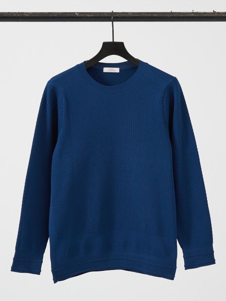 5351 POUR LES HOMMES - サーマルワッフル 長袖カットニット 白【5351