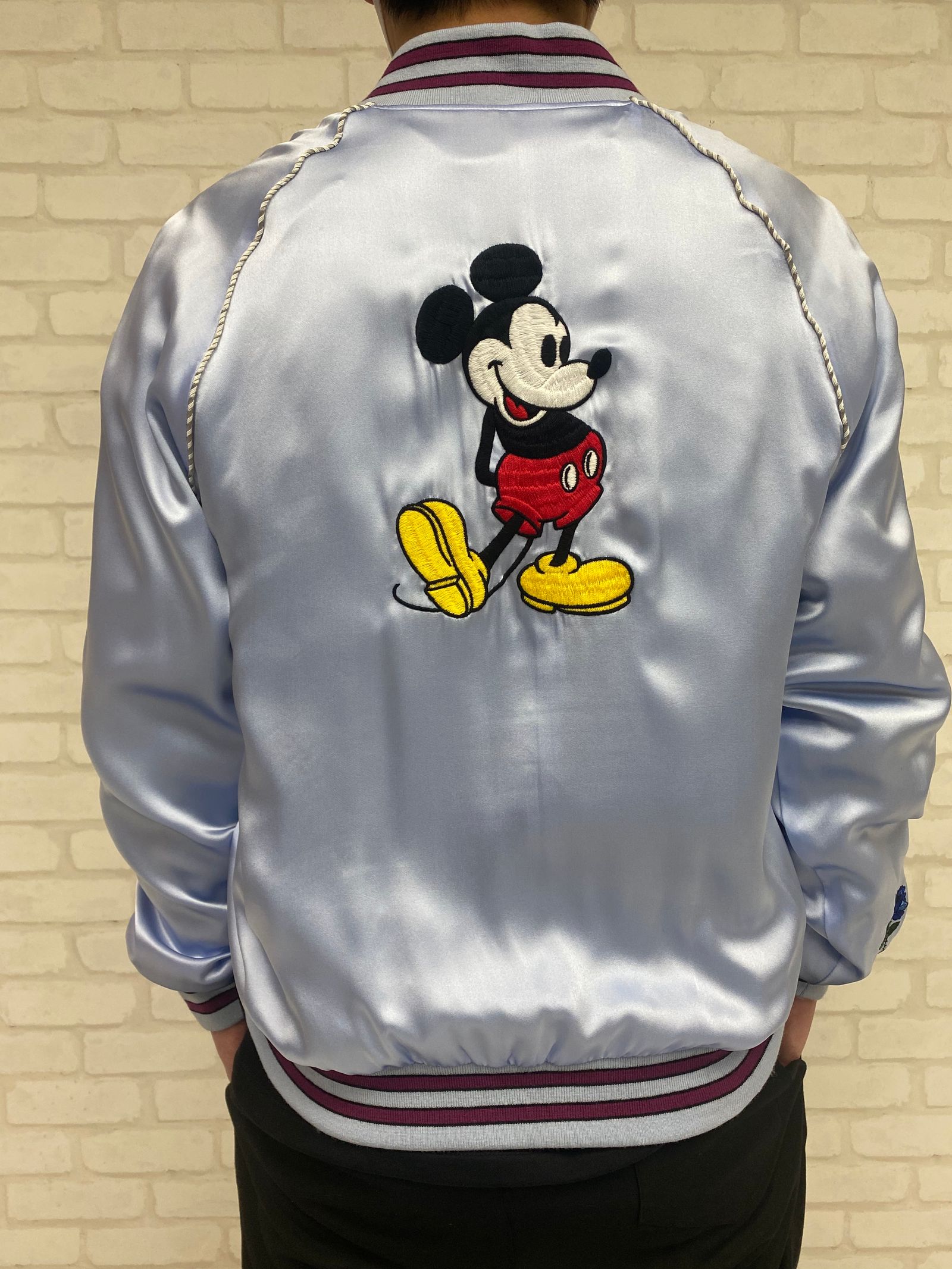 ミッキーマウス ドラゴン刺繍 別珍 ベルベットスカジャン ら