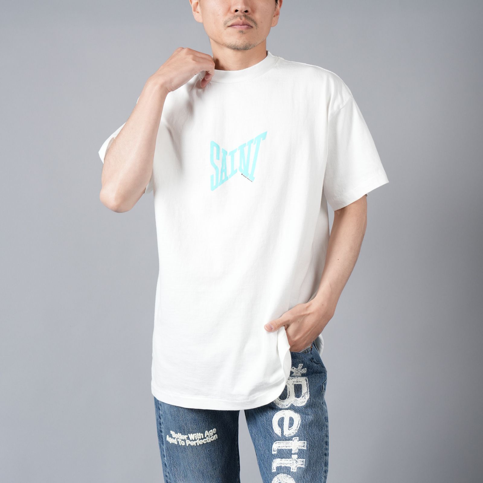 SAINT M×××××× - 【ラスト1点】SM-YS8-0000-012 / RIBON SAINT / WH+BU