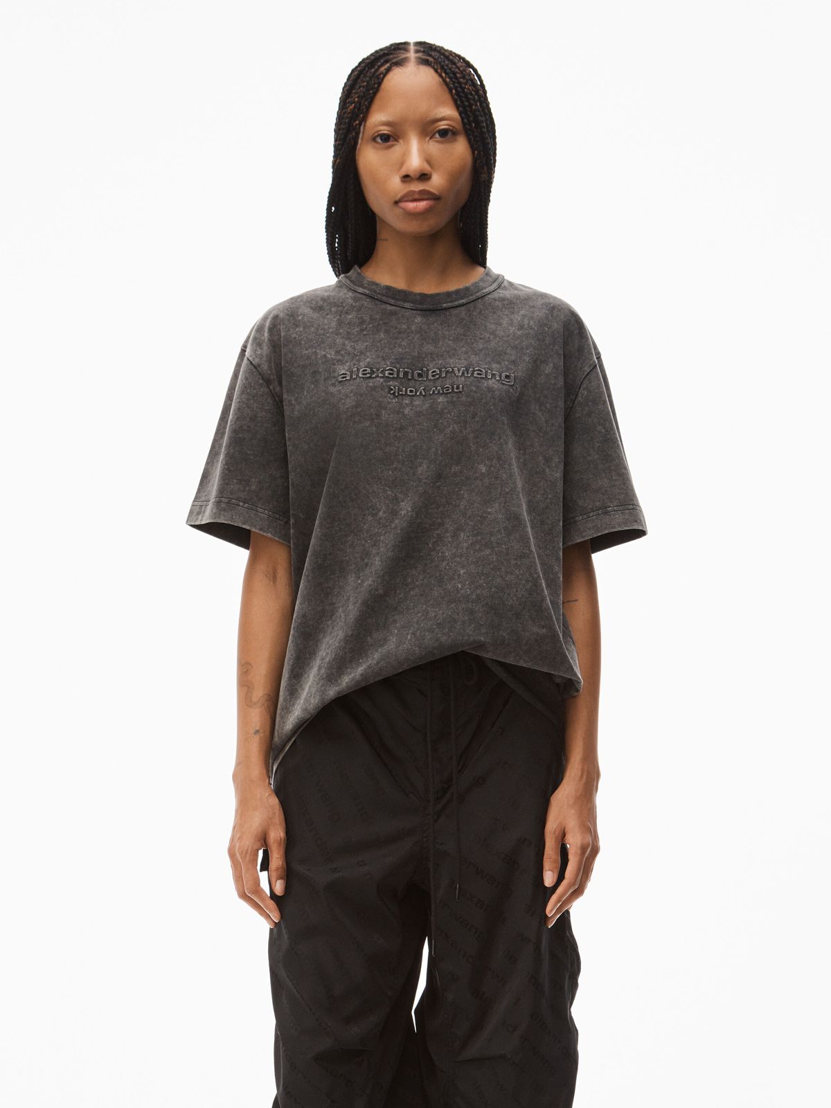 alexander wang - 【ラスト1点】 SHORT SLEEVE TEE WITH EMBOSSED LOGO