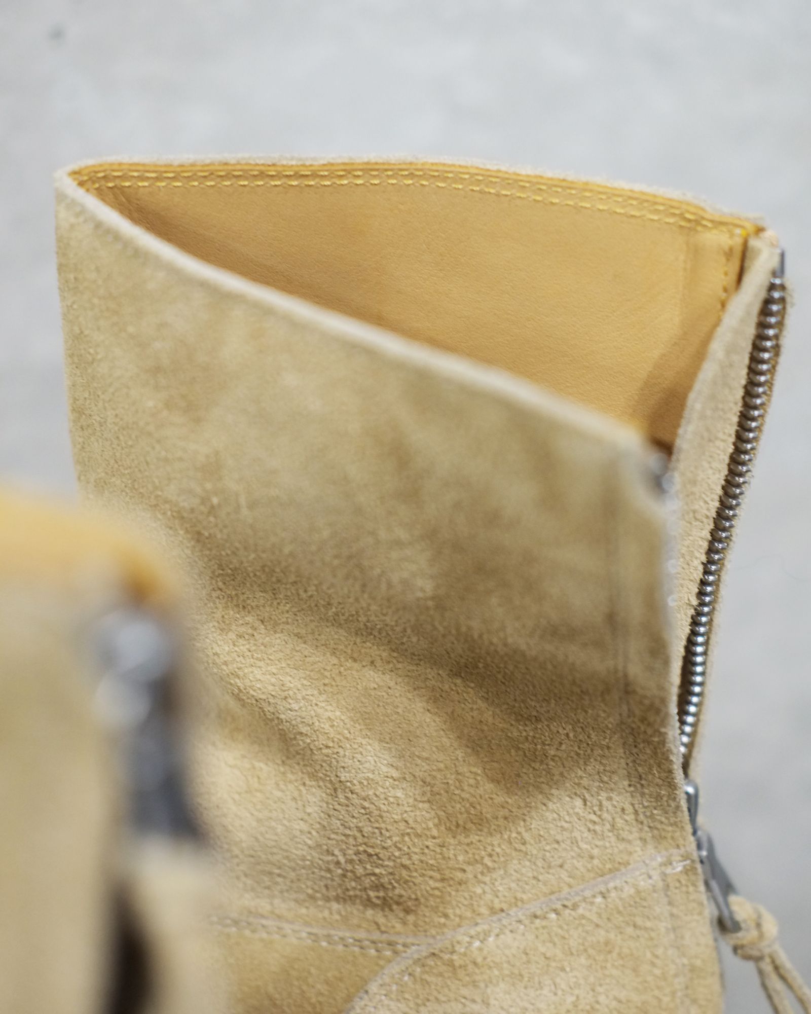 MINEDENIM - Suede Leather Back Zip Boots | fakejam