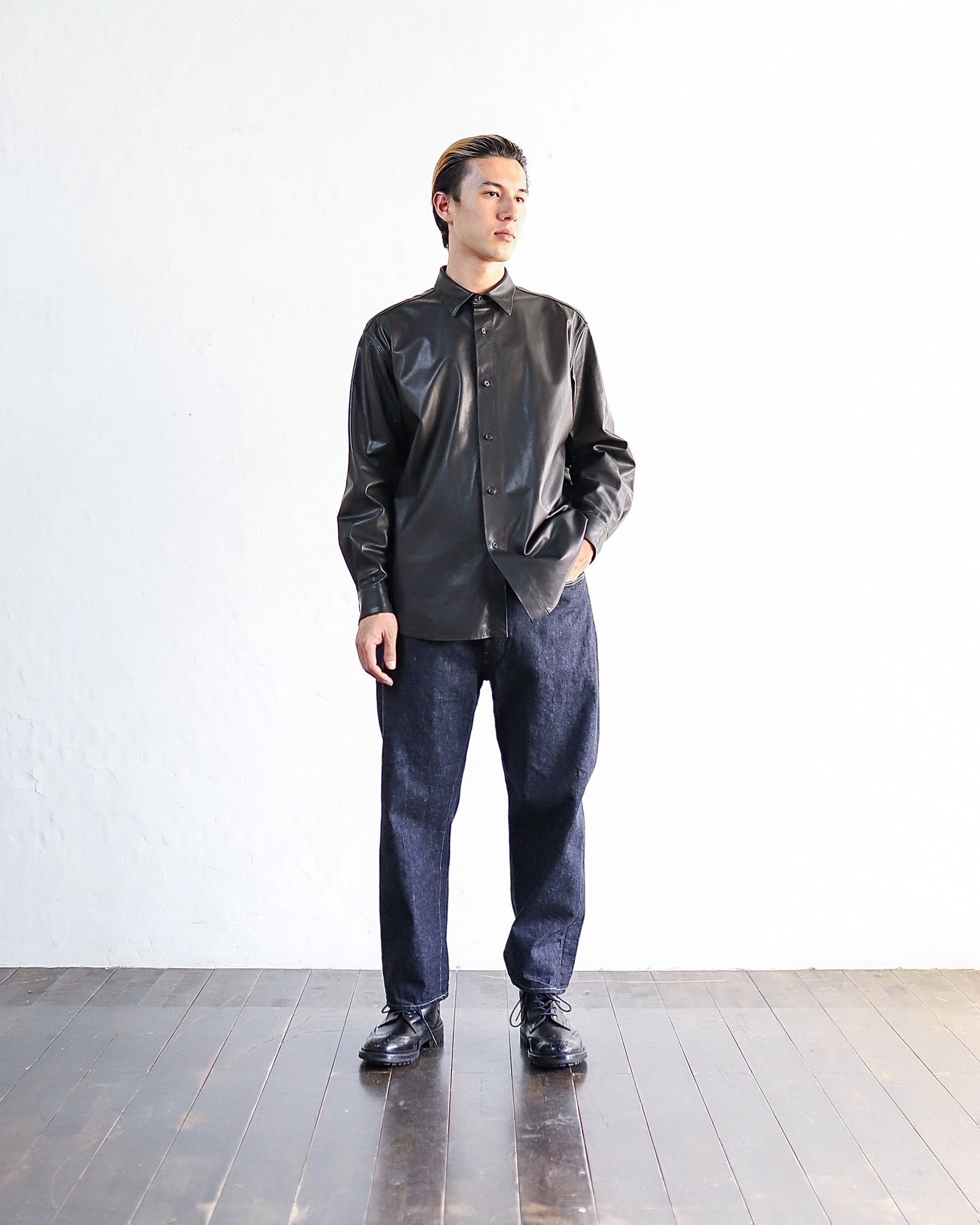 A.PRESSE Leather Regular Collar Shirt スタイル12月13日(土)新作発売