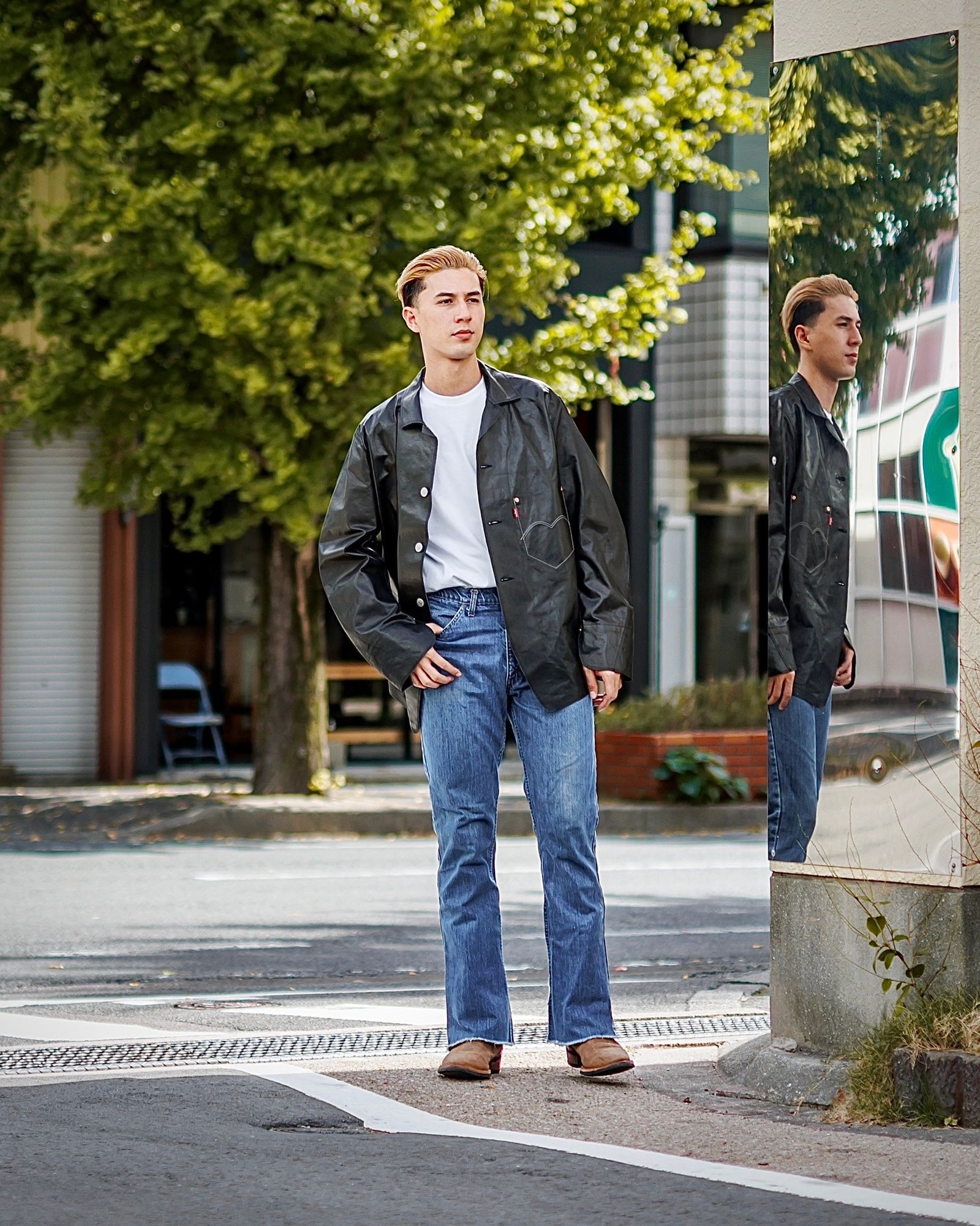 eYe JUNYA WATANABE MAN Levi's Wネームレザージャケット 新作発売