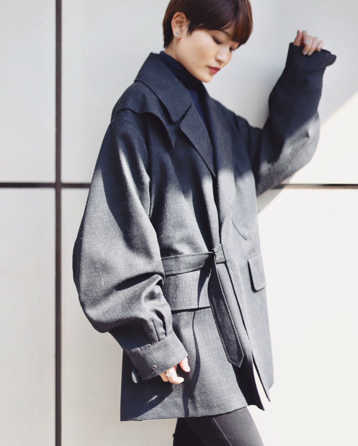 blurhms 新作Wool Ramie Motorcycle Jacket style.2023.10.20 | 3832