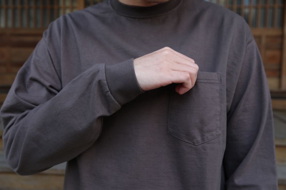 CIOTA スビンコットン10/-度詰め 吊り天竺ポケット付きロンT style