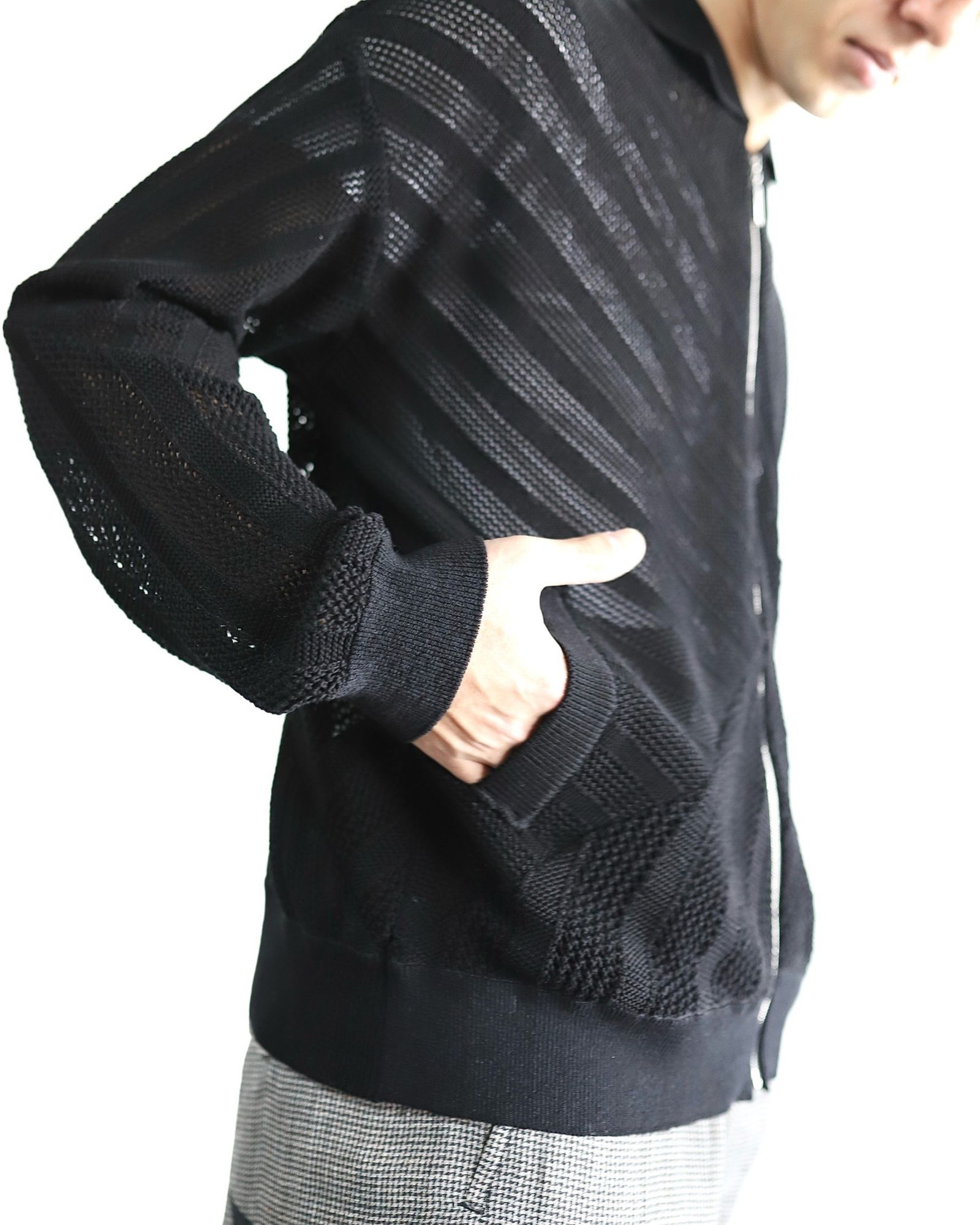YOKE - ヨーク24SS COTTON MESH STRIPE ZIP-UP CARDIGAN(YK24SS0674S