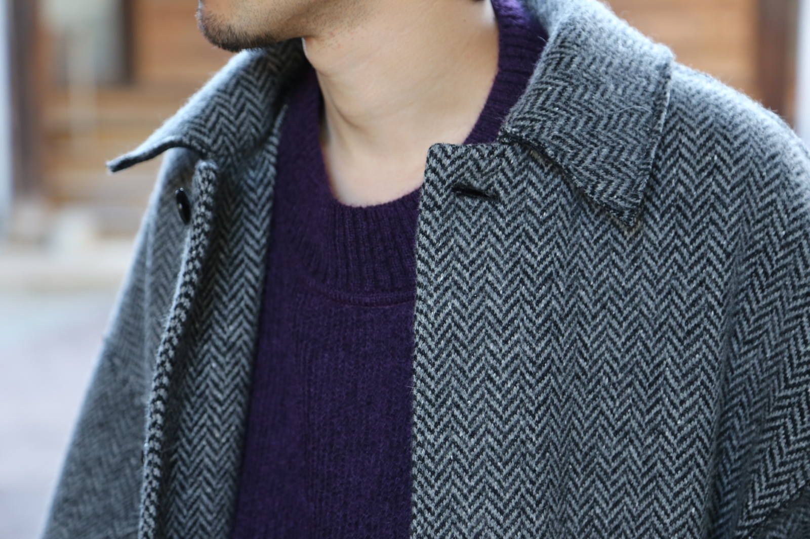 YOKE(ヨーク) DOUBLE JQUARD KNIT BAL COLLAR COAT