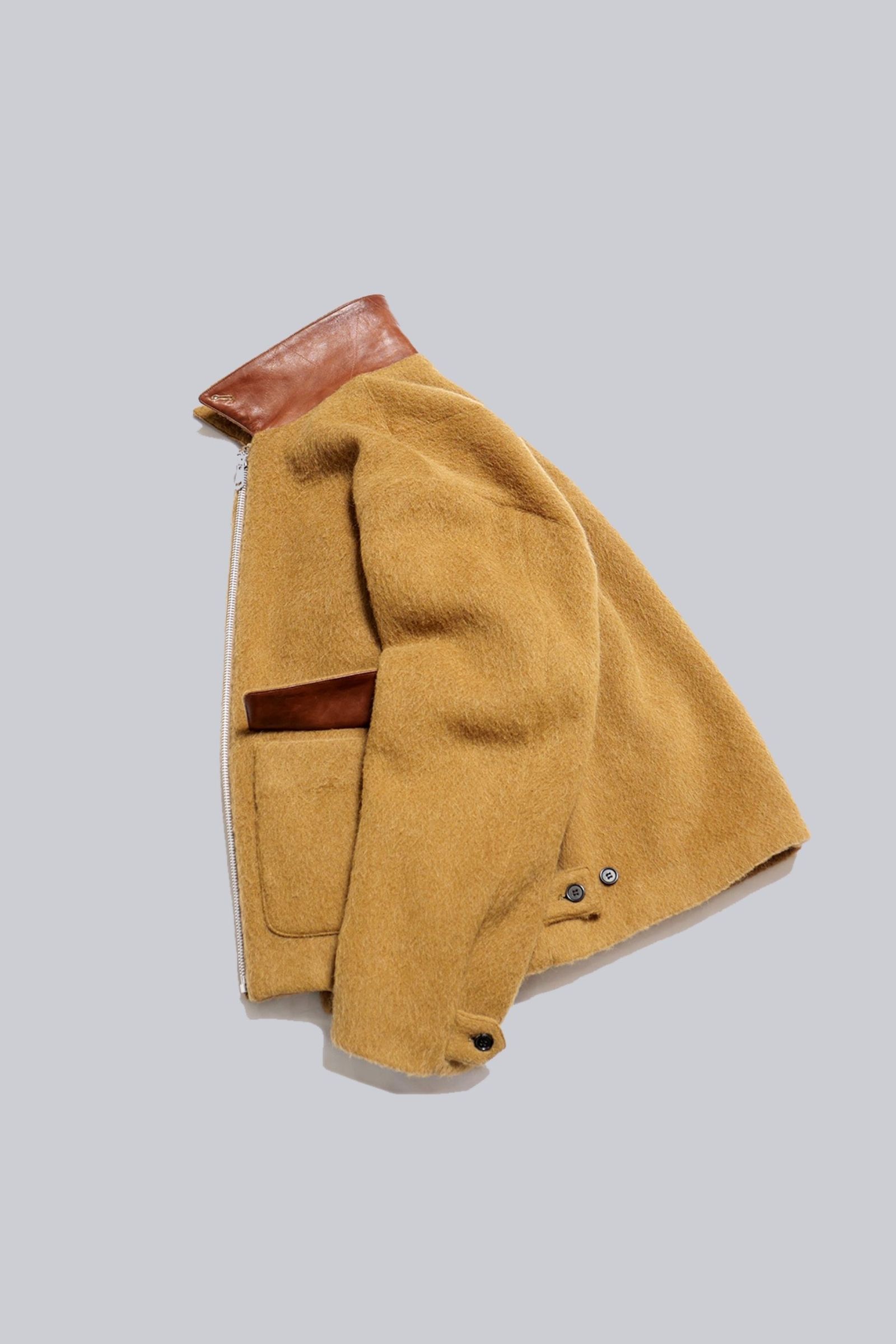 INTERIM - DOUBLE FACE HAIRY ALPACA WOOL SPORTS JACKET | CAMEL