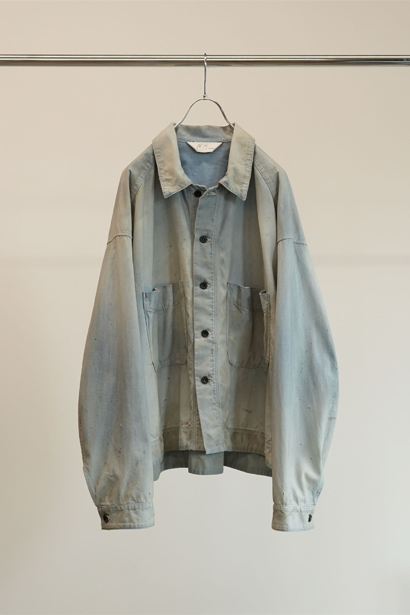 ANCELLM - CHAMBRAY SHIRT JACKET | BLACK | シャンブレーシャツ