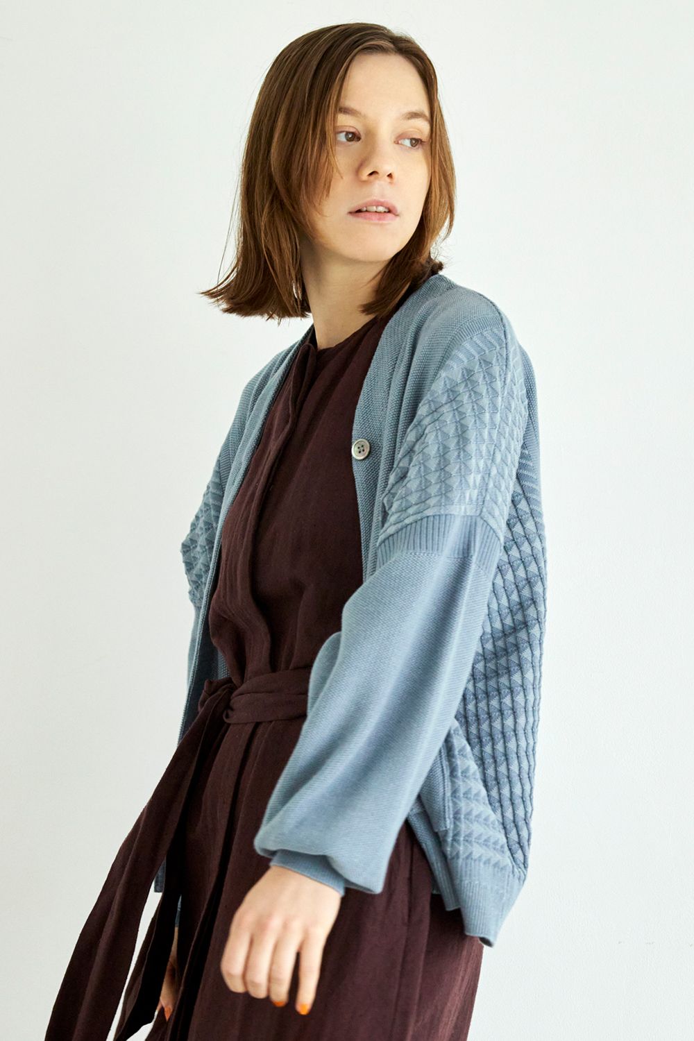 YASHIKI - 【ラスト1点】【22SS】Unabara Cardigan(PALE BLUE) | Salty