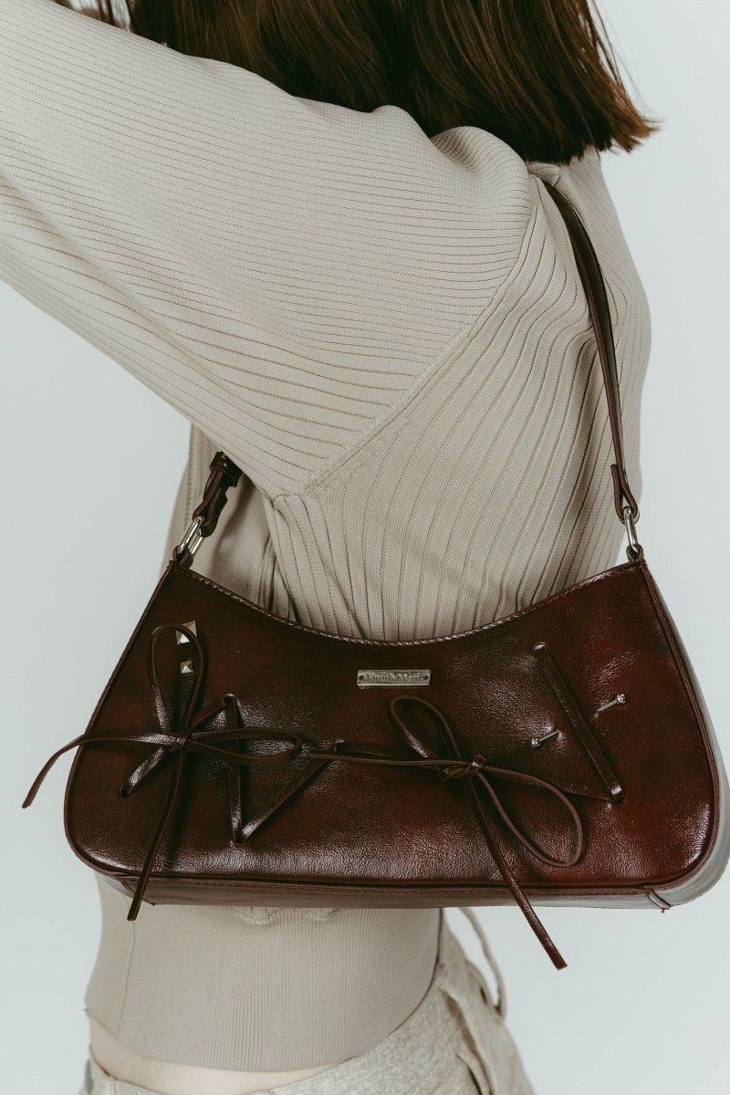 Knuth Marf - ribbon accent bag (Silver) / リボンアクセントバッグ