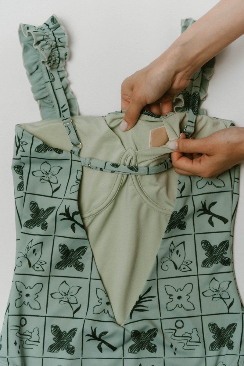 Knuth Marf - back open flower swim suit / バックオープン フラワー