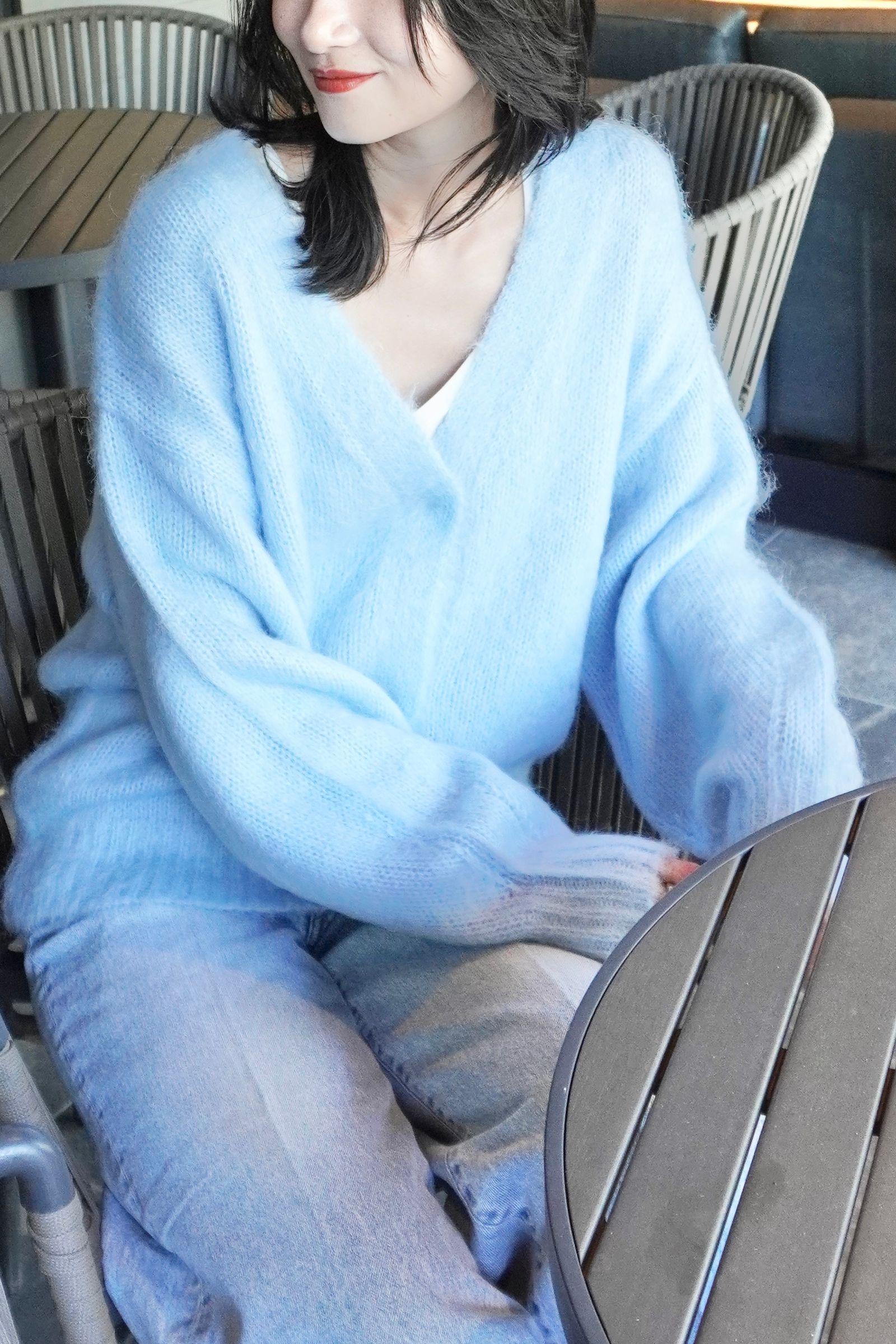 CASA FLINE - モヘアニットカーディガン (ブルー) | Sir online store