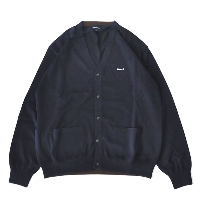 DESCENDANT - NURSE KNIT CARDIGAN / NAVY | Stripe Online Store