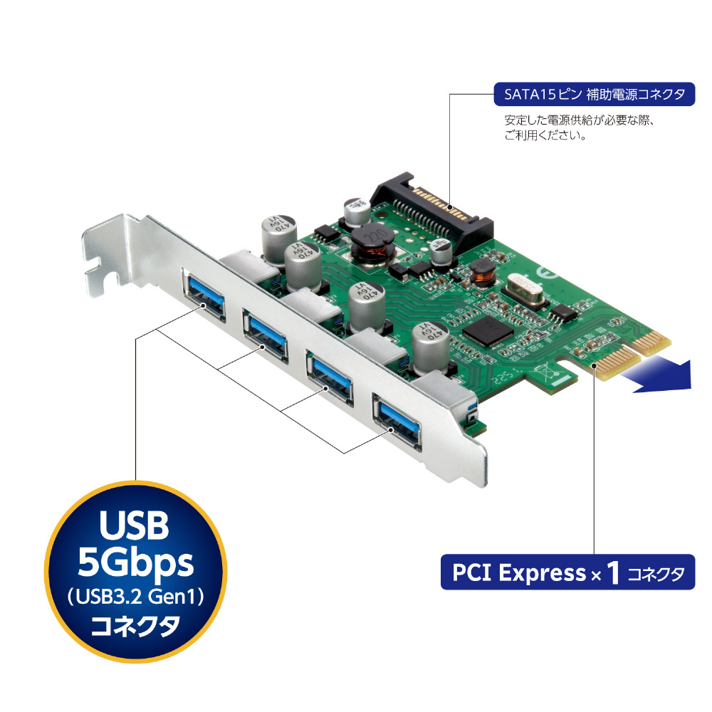 インターフェースカード USB3.2 Gen1x4 [PCI-Express] CIF-USB5G4P