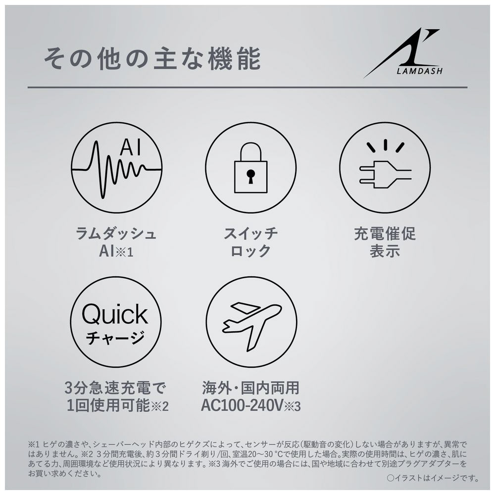 メンズシェーバー ラムダッシュ 青 ES-LT8C-A ［3枚刃 /AC100V-240V