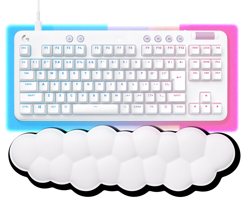 ゲーミングキーボード＋リストレスト G713(タクタイル) ホワイトミスト