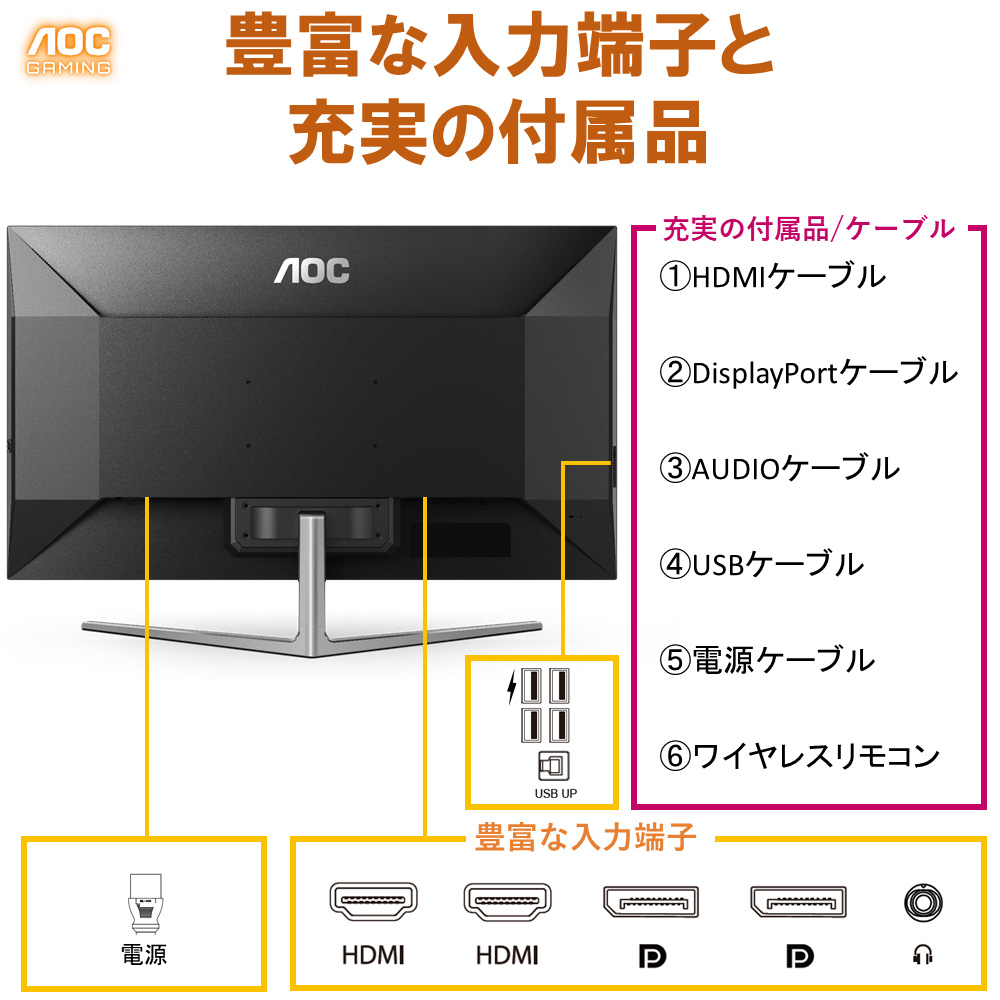 G4309VX/D/11 ゲーミングモニター ブラック & シルバー ［42.5型 /4K