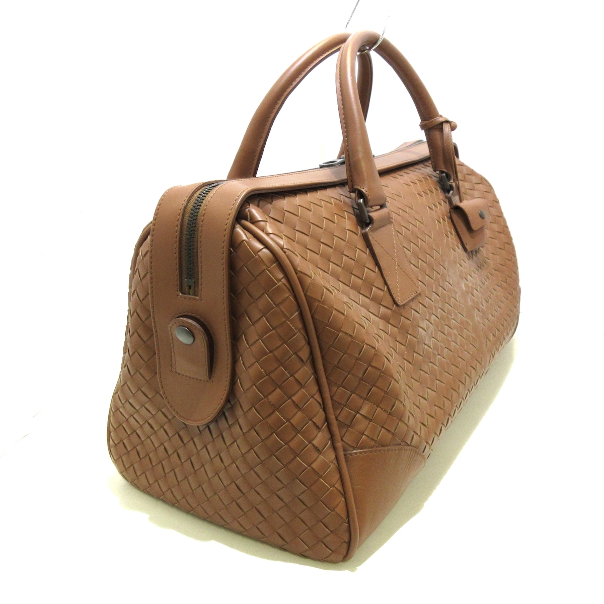 ボッテガヴェネタ/ボストンバッグ/イントレチャート/ブラウン/レザー