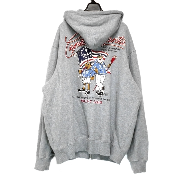 キャプテンサンタ/パーカー/グレー×ダークネイビー×マルチ/サイズ：XL