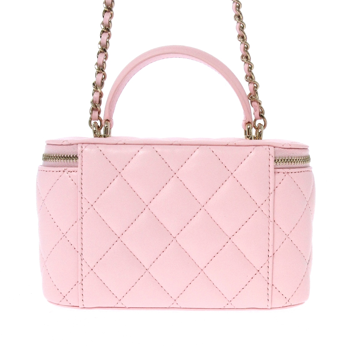 シャネル/バニティバッグ/ヴァニティケース/マトラッセ/ピンク