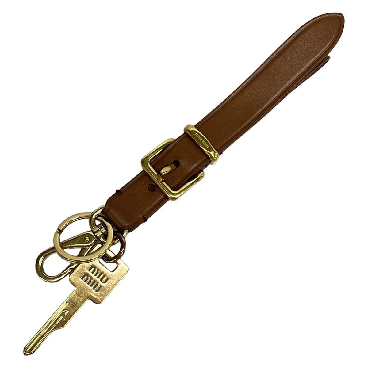 ミュウミュウ キーホルダー(チャーム) レザートリックキーリング