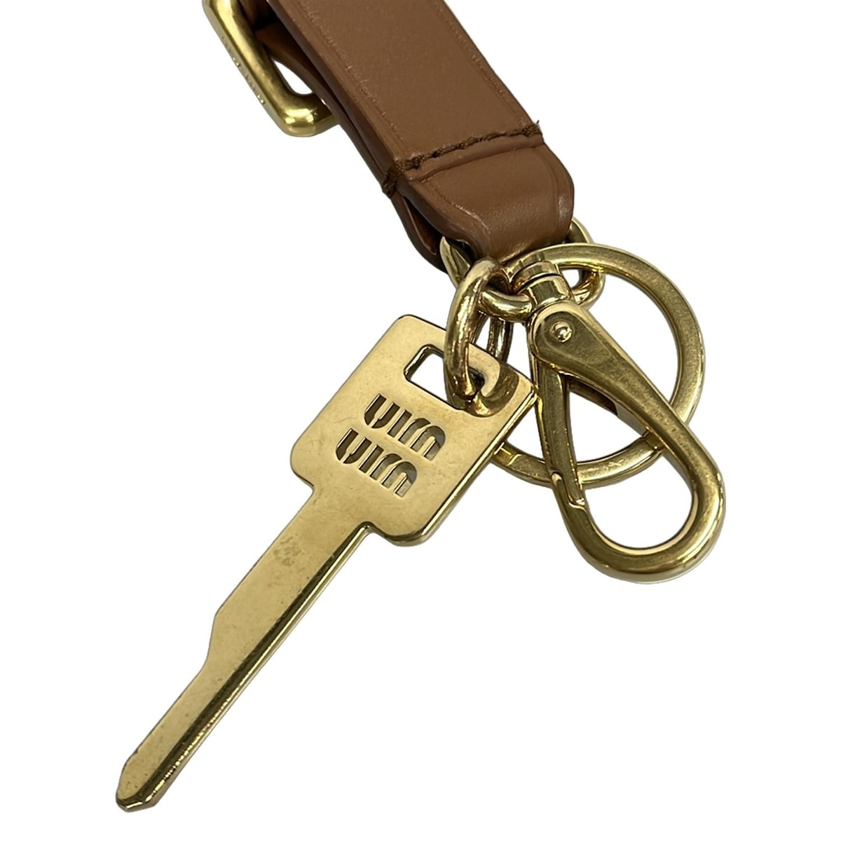 ミュウミュウ キーホルダー(チャーム) レザートリックキーリング