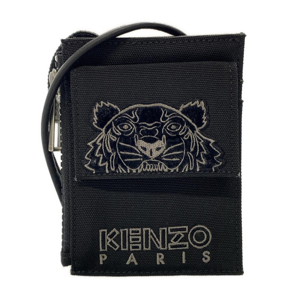 ケンゾー バッグ美品 - 黒×グレー カードケース/コインケース/虎
