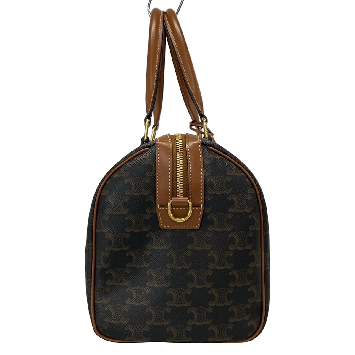 セリーヌ/ハンドバッグ/ラージボストン/トリオンフキャンバス/タン(黒