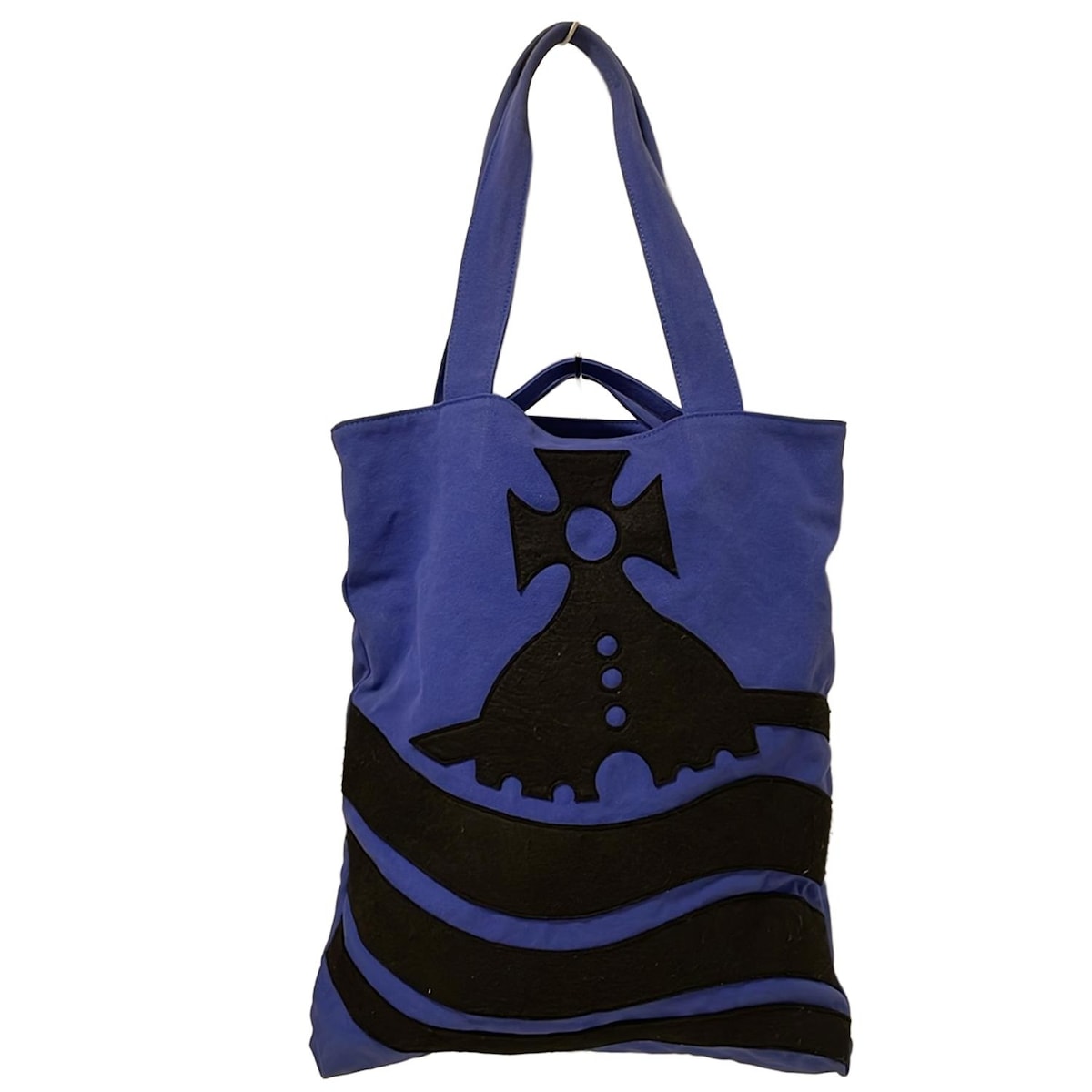 ヴィヴィアンウエストウッド/トートバッグ/ブルー×黒/キャンバス