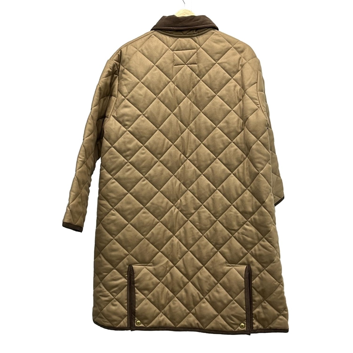 トラディショナルウェザーウェア/コート/ベージュ×ダークブラウン