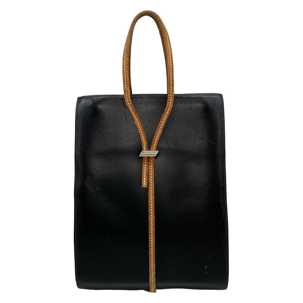 エルメス トートバッグ ジェルボワーズ 黒×ブラウン×オレンジ