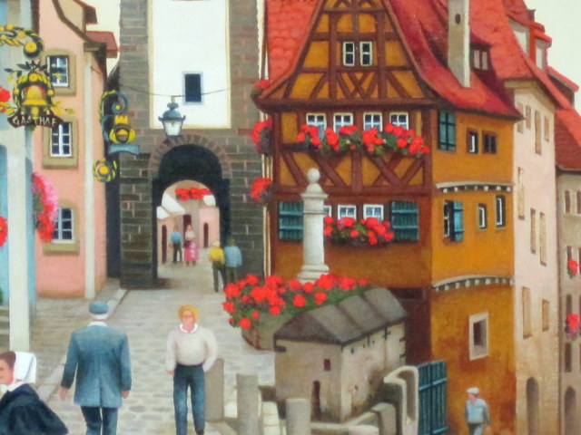 ドイツ風景画・志村好子「ローデンブルグ」油彩・F4・絵画専門店