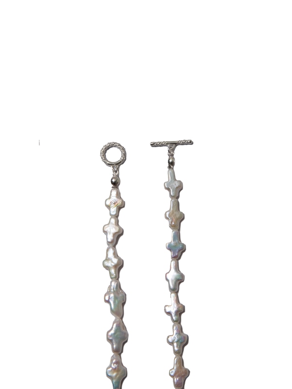COOTIE 「Distortion Cross Pearl Necklace (Type-1)」 パール ネックレス