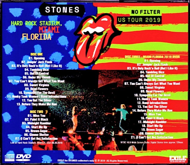 Rolling Stones ローリング・ストーンズ/FL,USA 2019 S & V