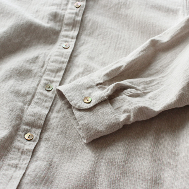 nofl】今治ヘリンボーンスタンドカラーシャツ 644209600 | ナチュラル