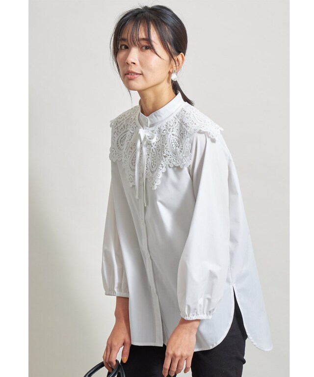 成瀬愛里さん着用】レース付け衿ブラウス