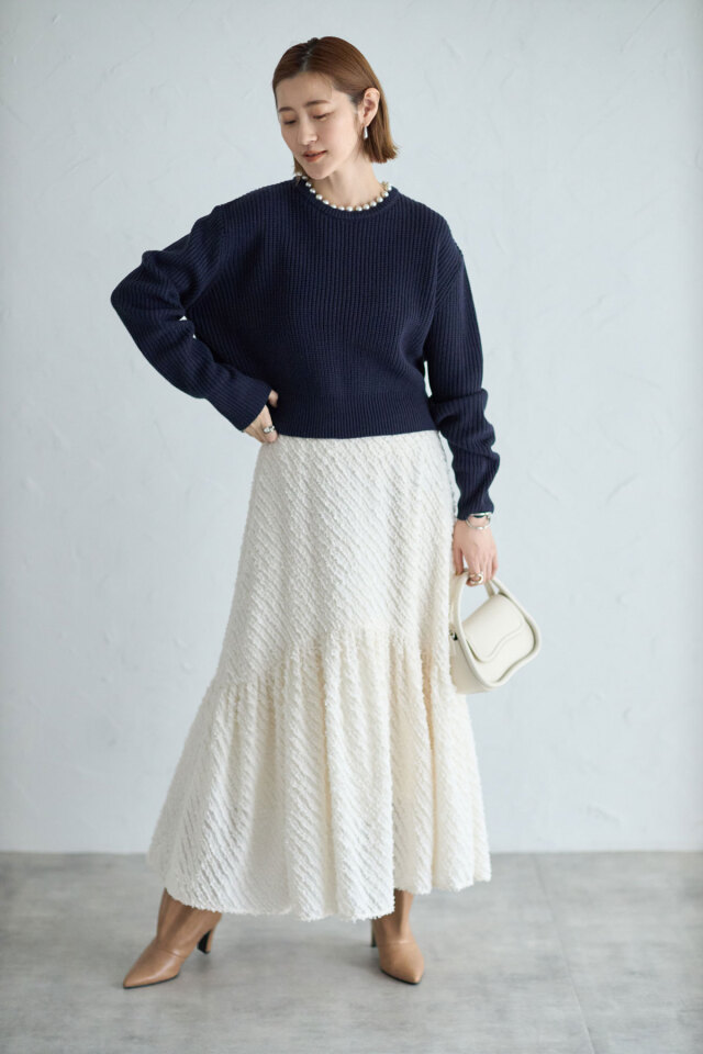 yukoさんコラボ】フリンジジャガードティアードスカート