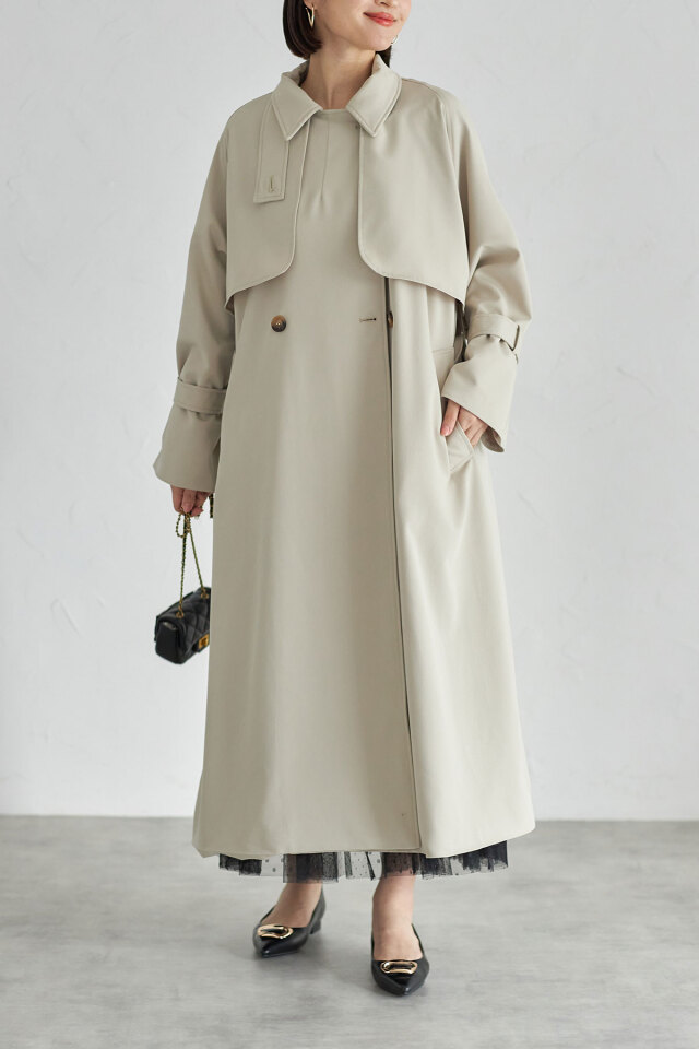 スタンドカラートレンチコート