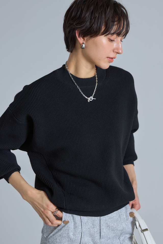 スポンジ畦ニットプルオーバー