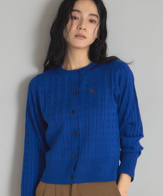 エンブロイダリーケーブルニットカーディガン