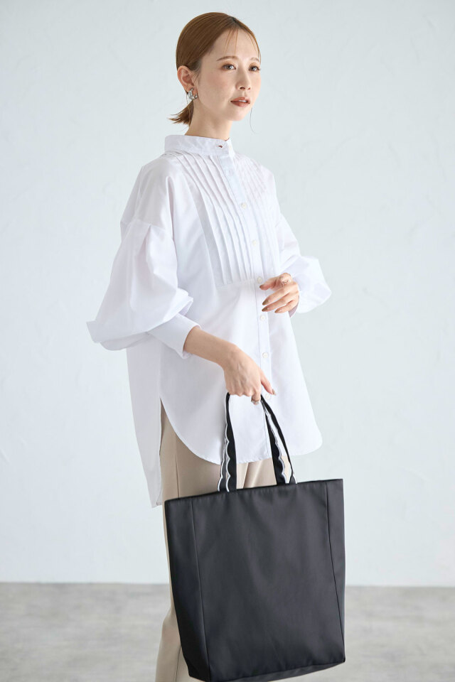 スカラップハンドルマチ付きトートバッグ