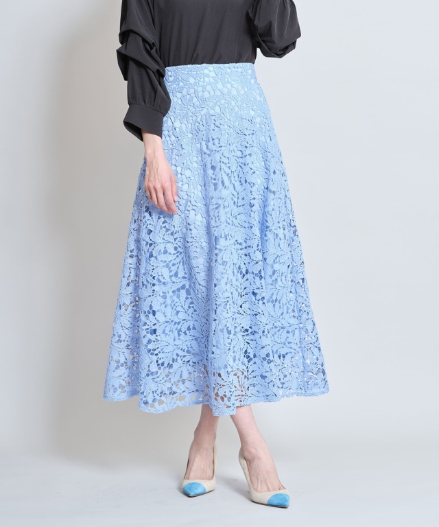 ケミカルレースフレアスカート