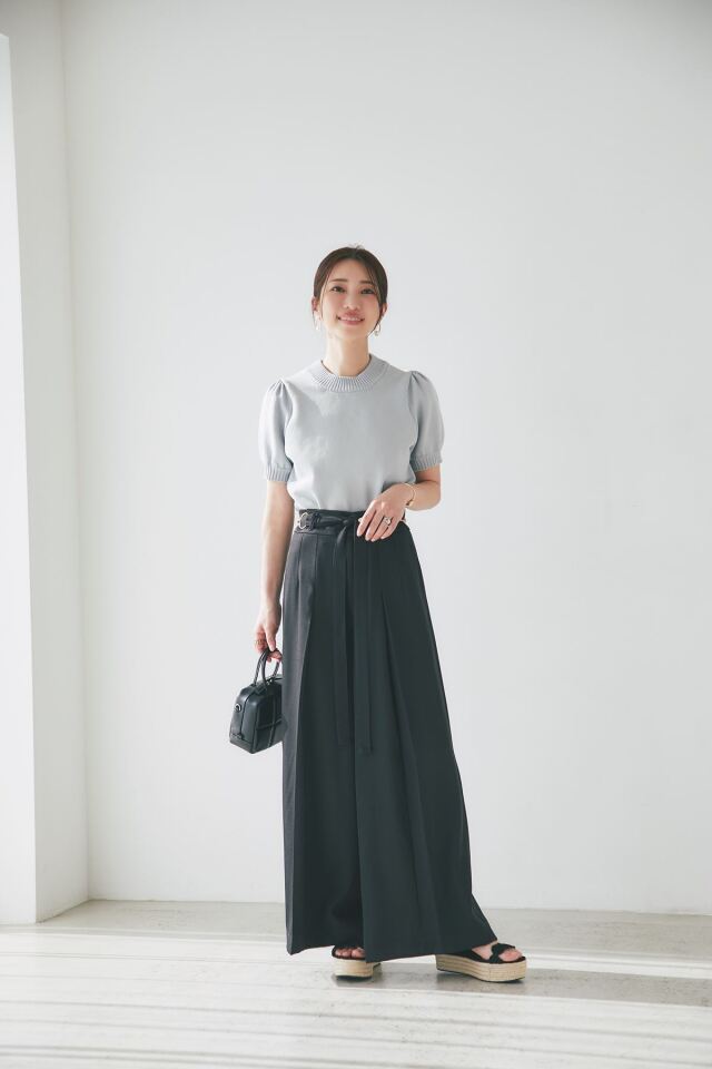 マシェリコラボ】半袖パフスリーブニット