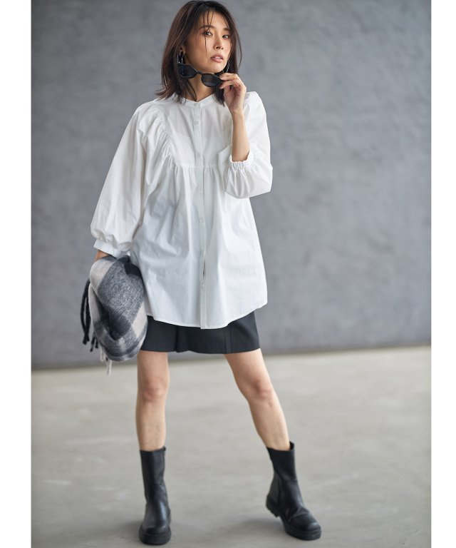 ブザムヨークギャザーブラウス